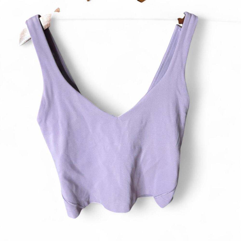 Lululemon Align Tank Top Cropped Built In Bra Light Support Purple Yoga Cami